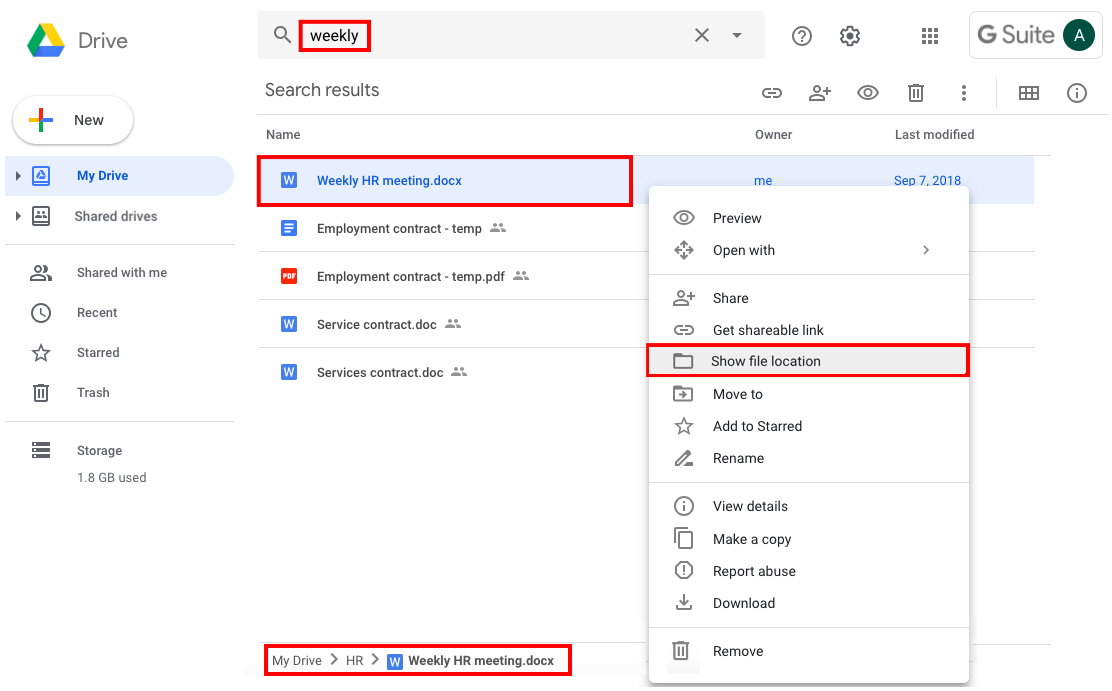 Locate your Google files in Google Drive – AODocs Knowledge Base