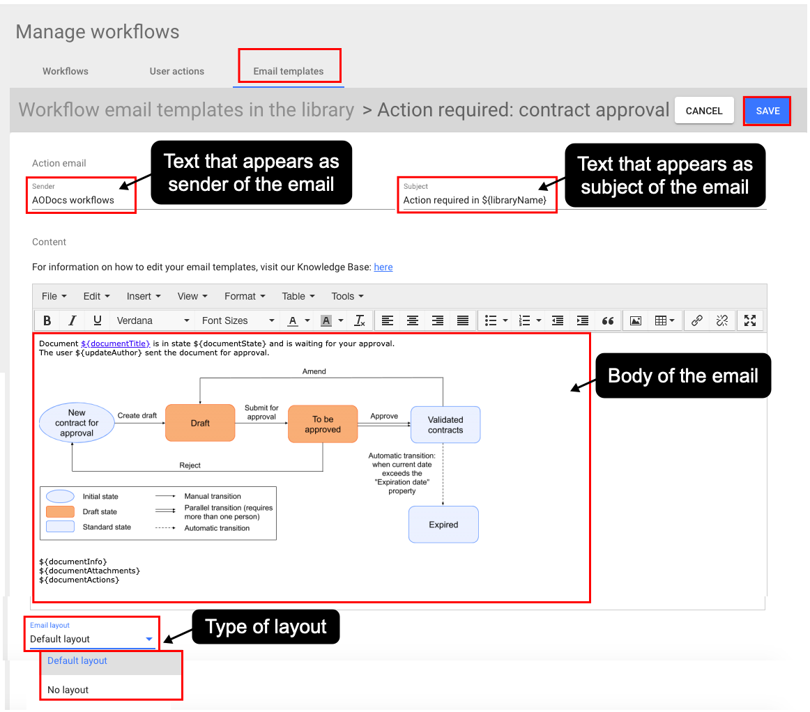 Email templates - Knowledge Base