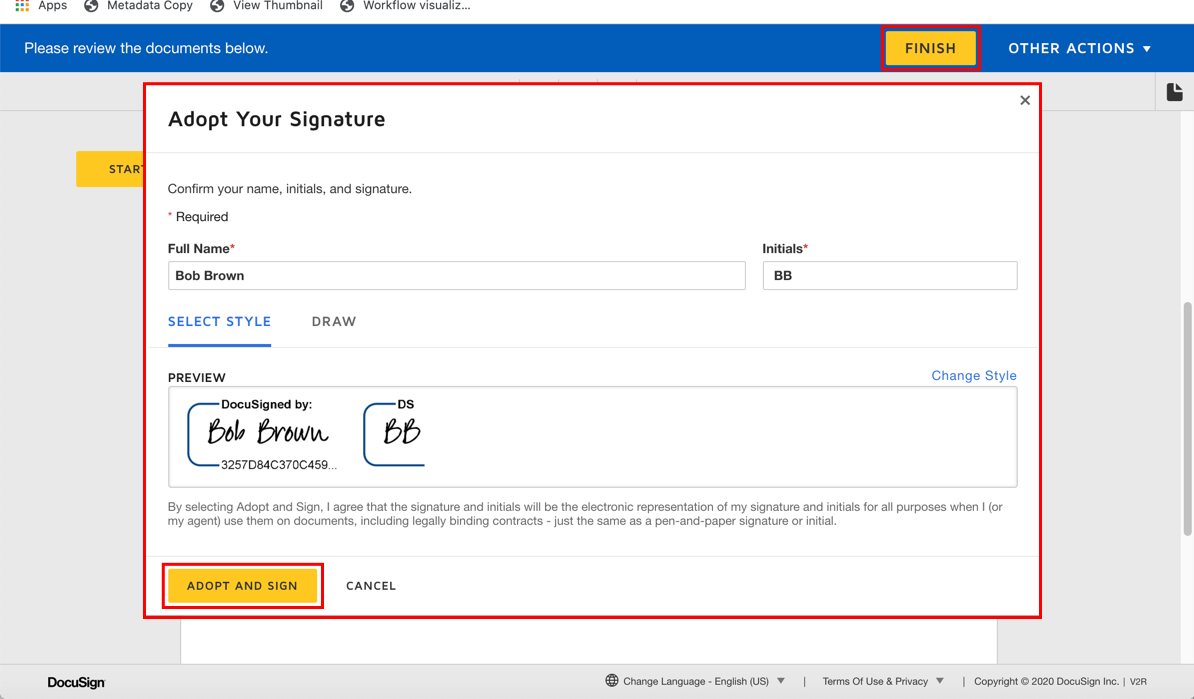 How do I change my signature or adopt a custom signature?