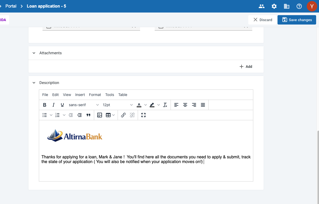Welcome message configuration in AODocs